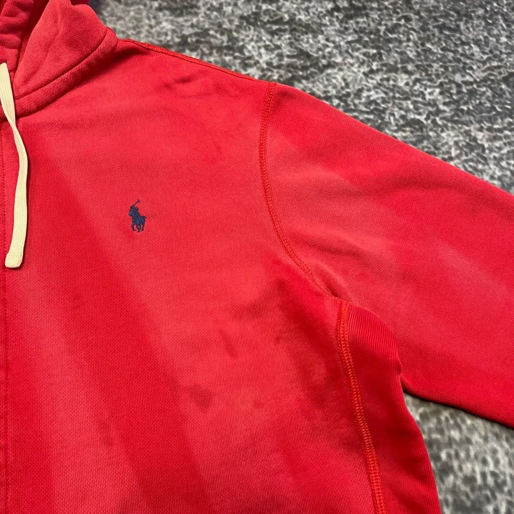 Polo Ralph Lauren‎ Zip Up Hoodie Mens XL Red Thermal Pony Preppy Sweatshirt